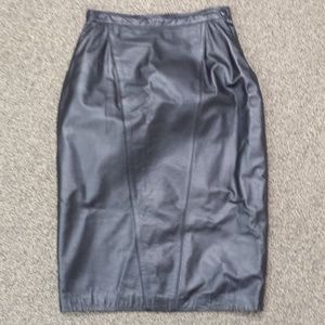 Vintage Leather Pencil Skirt